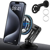 for MagSafe Car Mount Dashboard [360° Rotation All-Metal] [20 Strongest Magnets] Magnetic Phone Holder for Car Dash HandsFree Car Phone Holder Mount for iPhone 15 Pro Max 14 13 12 Pro Plus Mini All