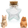 COSOWO Memorial Bottle for Pet Hair Dogs & Cats Fur Memorial Glass Keepsake with 2 Silver Accessories Pet Memorial Urn Star Shape