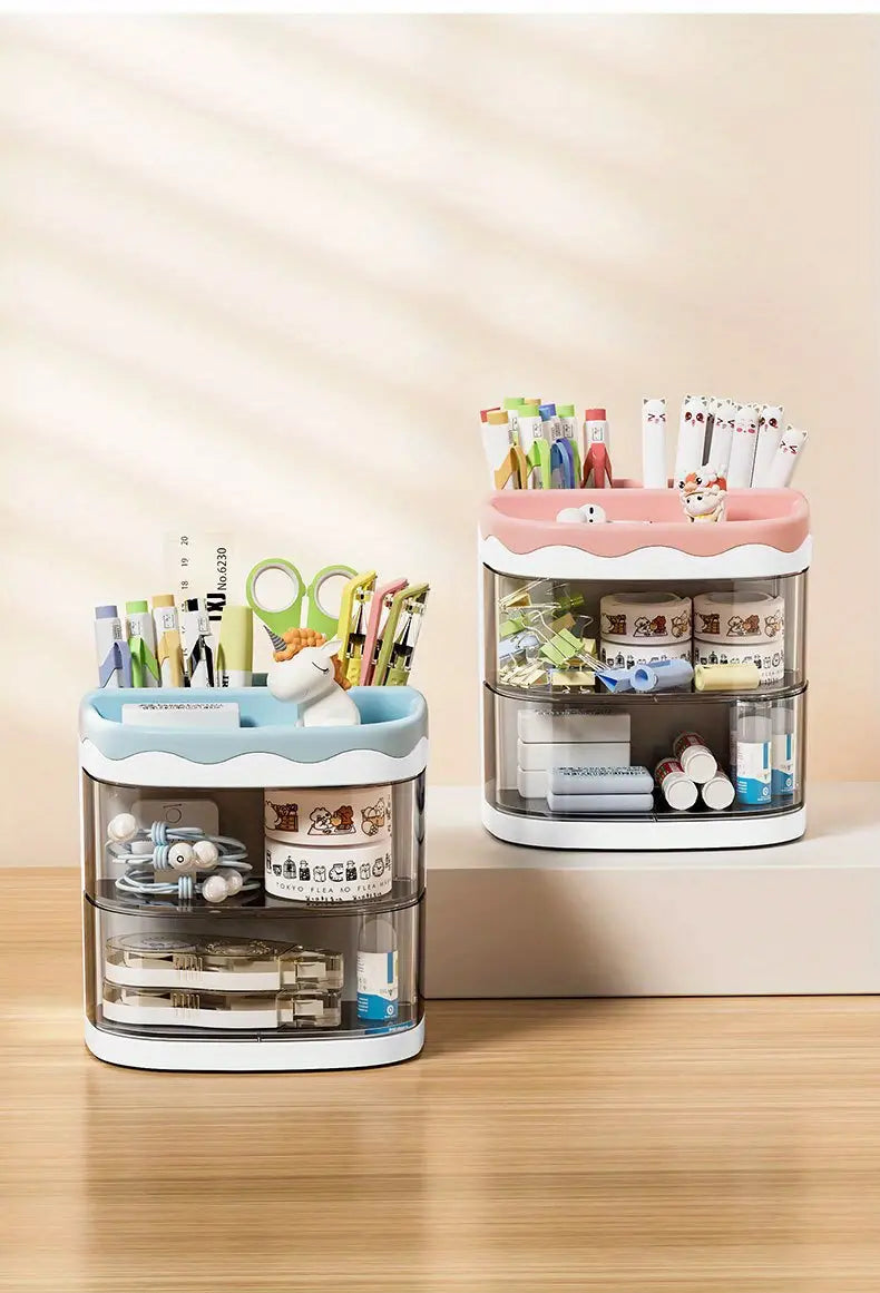 Cute Multi-color Transparent Pen Holder for Desk