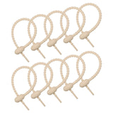 MECCANIXITY 15 Pack Silicone Cable Ties 8.5 Inch Reusable Zip Ties Silicone Twist Ties for Home Office Kitchen Organizer Food Bag Cord Key Management (Beige)