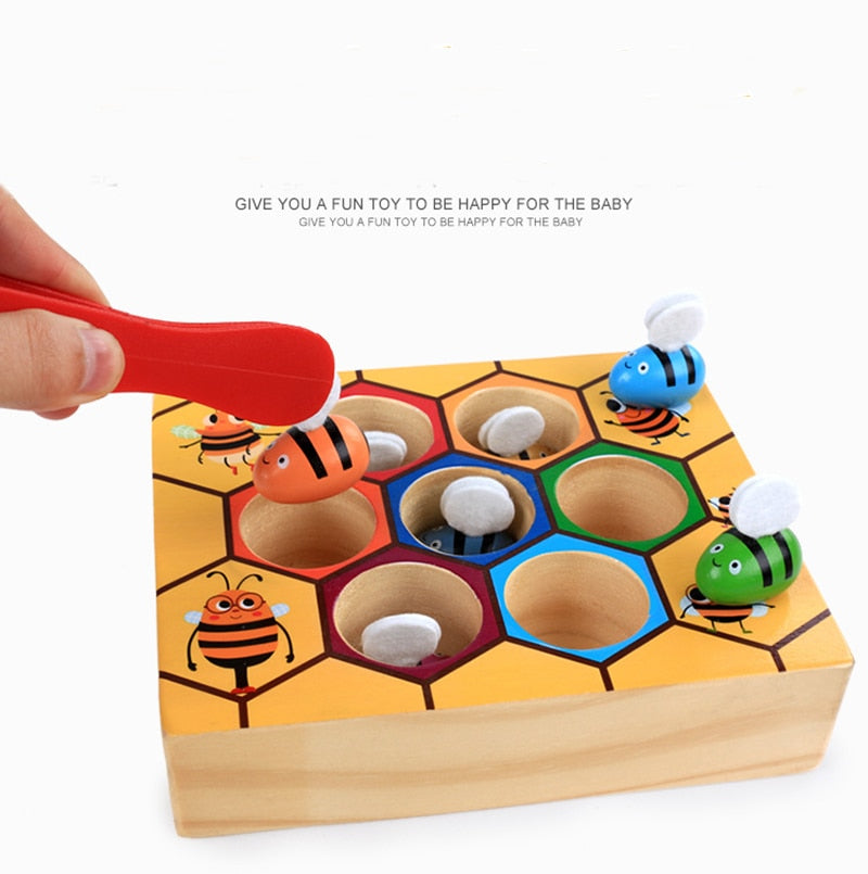 Wooden Busy Bee Educational Toy for Kids 0-6 Years