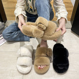 Thick Bottom Furry Women's Slippers for Outdoor Use
