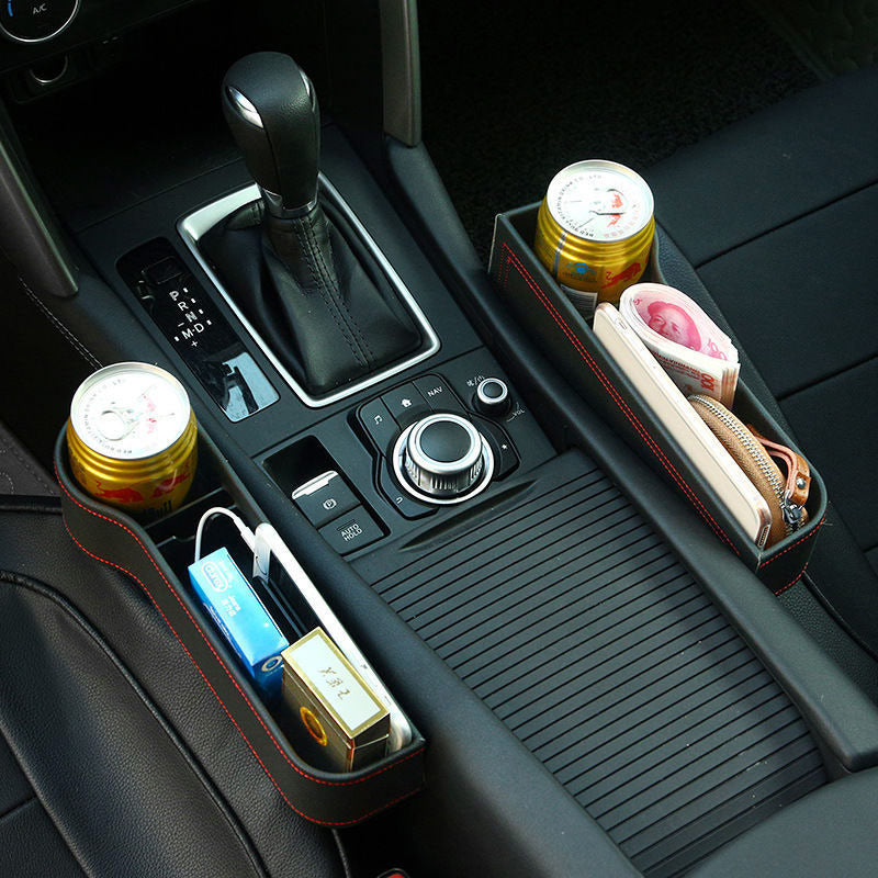 Multifunctional Leather Car Seat Organizer and Cup Holder