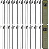 32 Pack Tent Stakes 16in Heavy Duty Tent Stakes with Storage Bag Forged Steel Tent Pegs for Camping(32 Pack 16in Tent Stakes)