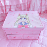 Cute Girl Drawer Organizer for Dorm Stationery Storage