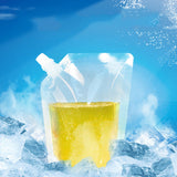 16oz Collapsible Emergency Water Container Bag BPA Food Grade Storage Jug No-Leak Freezable Odorless Drink Juice Pouches for Outdoor Sport Camping Hiking Backpack Plastic Flask(10Pack Inclined opening