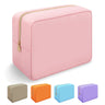 Iqimott Nylon Large Makeup Bag Travel Pouch Preppy Big Cosmetic Bag Makeup Organizer Nylon Large Capacity Toiletry Bag Waterproof Large Zipper Pouch Storage Bag for Women Girls Teens(Pink)