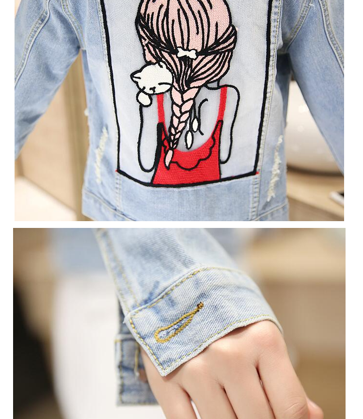 Short Denim Jacket, Fashionable Cartoon Outerwear