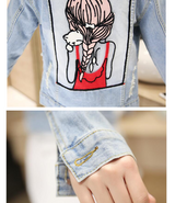 Short Denim Jacket, Fashionable Cartoon Outerwear