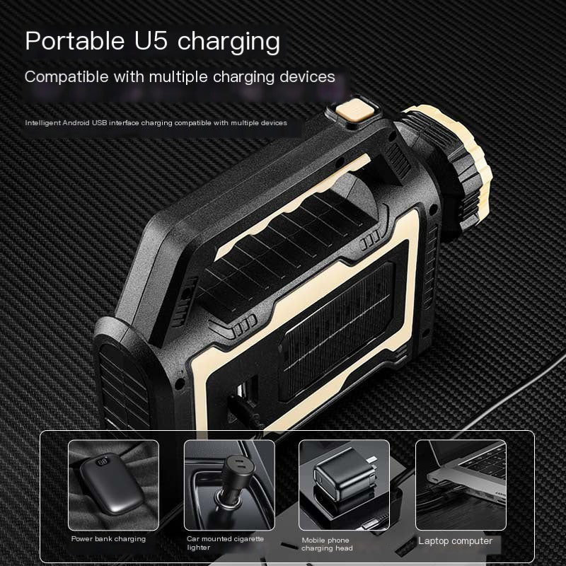 New COB Outdoor Solar Rechargeable Spotlight Lantern