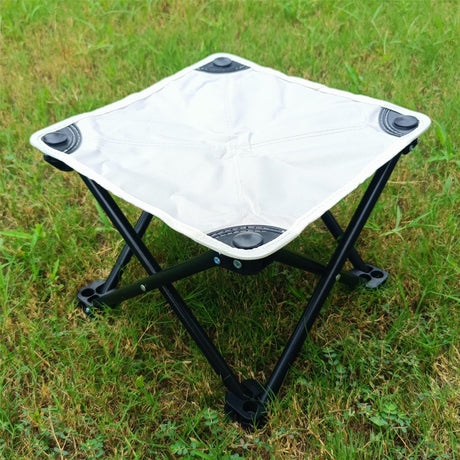 KWYUAIE Camping Stool 1 Pack11 Inch Portable Folding Stool for Outdoor Gardening and Beach Hiking Fishing White Foot Stool with Carry Bag