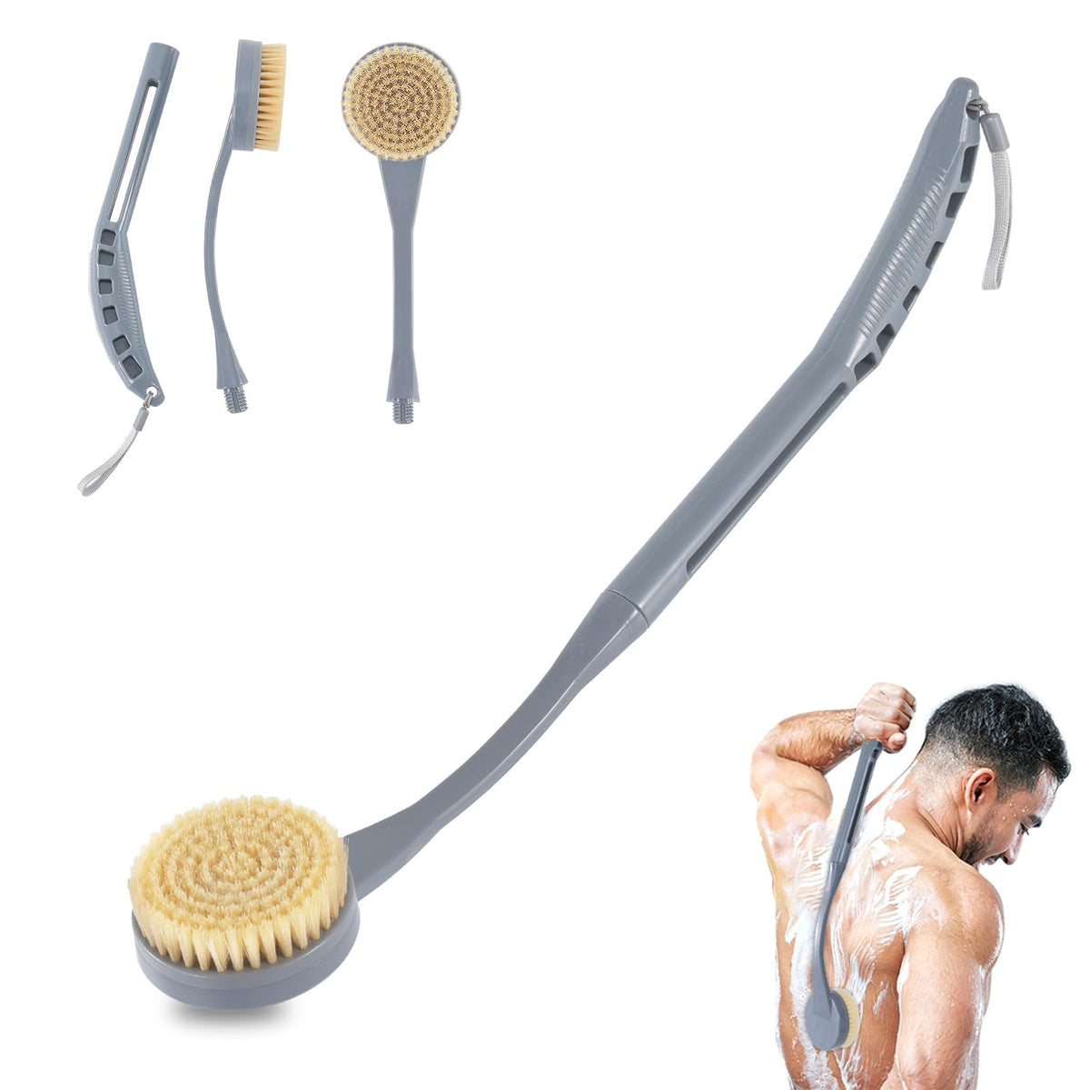 Back Scrubber for Shower20.5"Bath Brush Long Handle for ShowerBack ScrubberBack Brush for Shower Men Women