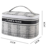 Plaid Letter Graphic Makeup Bag - Portable Organizer