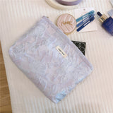 Elegant Large Flower Relief Cosmetic Bag