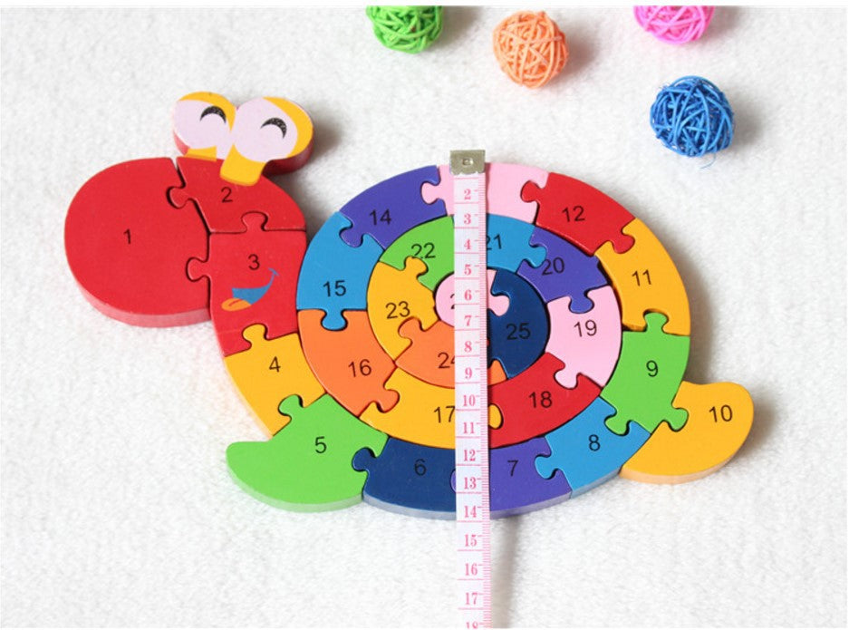 Wooden Snail Puzzle - Educational Number Jigsaw Toy