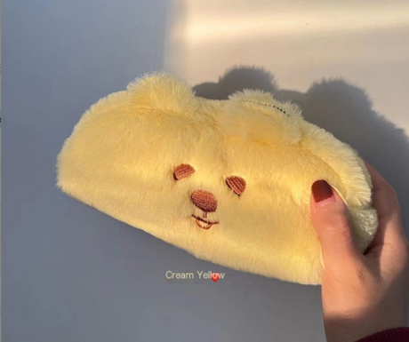 Kawaii Plush Bear Travel Cosmetic Bag for Women