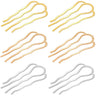 6 Pieces Metal Hair Fork Clips Side Combs and 4 Prong U-Shape Sticks for Buns Updos and Hairstyling - Womens Multicolor Hair Accessories