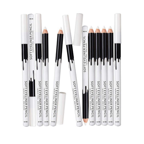 White Eyeliner Pencils Professional Use as Highlighter Soft Waterproof Long-Lasting Eyeshadow Eye Brightener Beauty Makeup Tools (12pcs)