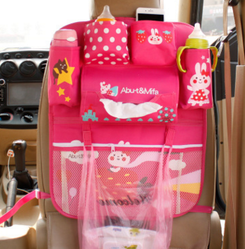 Car Seat Back Organizer with Japanese Cartoon Design