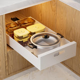 HBL 2 Pack | 16.9" Deep Pull Out Cabinet Organizer Adhesive 12-Inch Wide Sturdy Carbon Steel Roll-Out Drawers for Face Frame or Frameless Cabinets Slide-Out Shelves for Pantry.