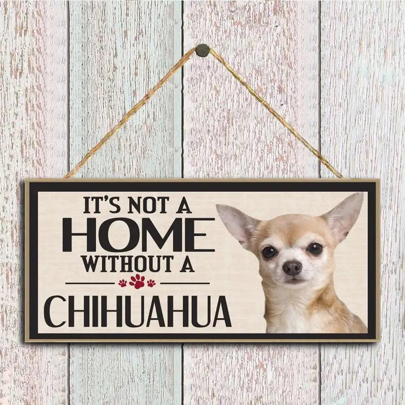 Chihuahua Wooden Plaque Sign for Home Decor (7.9x3.9in)