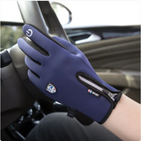 Touch Screen Leather Velvet Cycling Gloves