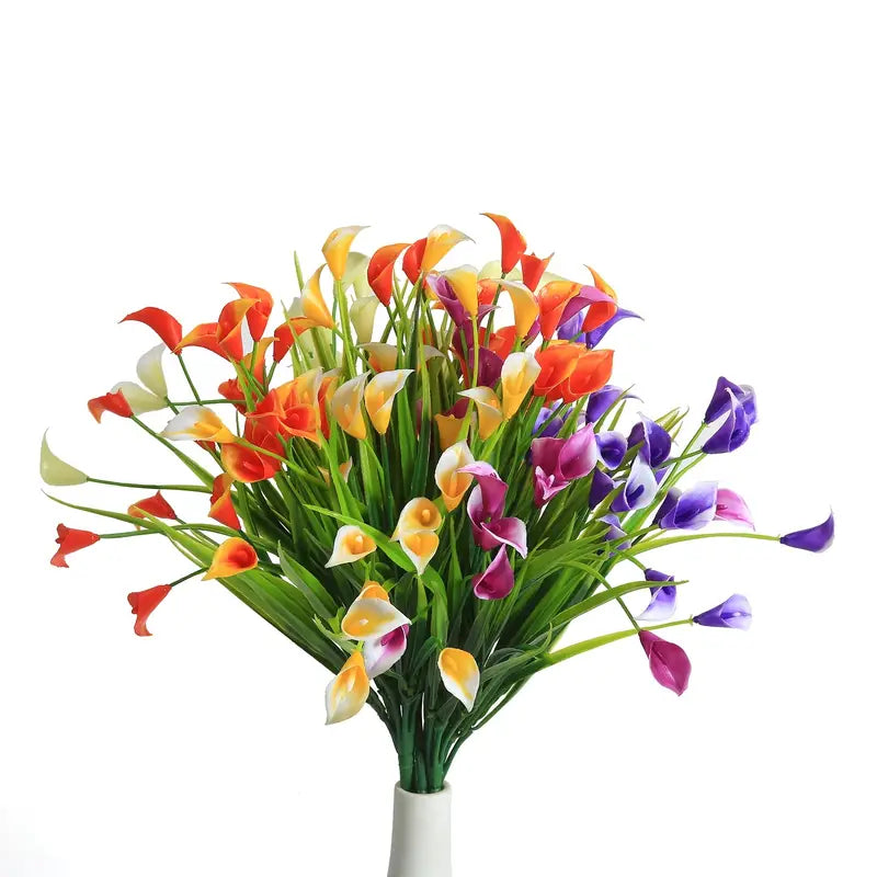 6pcs Artificial Lily Faux Flowers for Home Decor