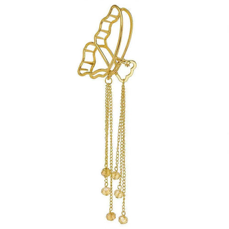 Large Metal Pearl Butterfly Hair Claw Clip for Women