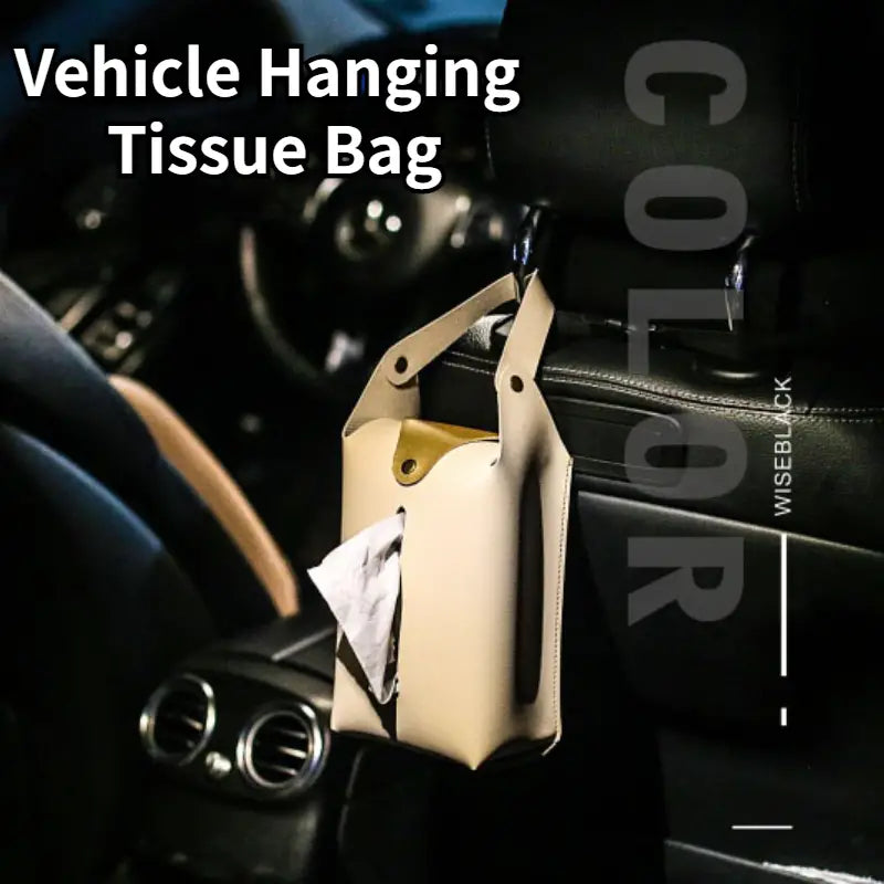 PU Leather Tissue Bag for Car, Home, and Office Use