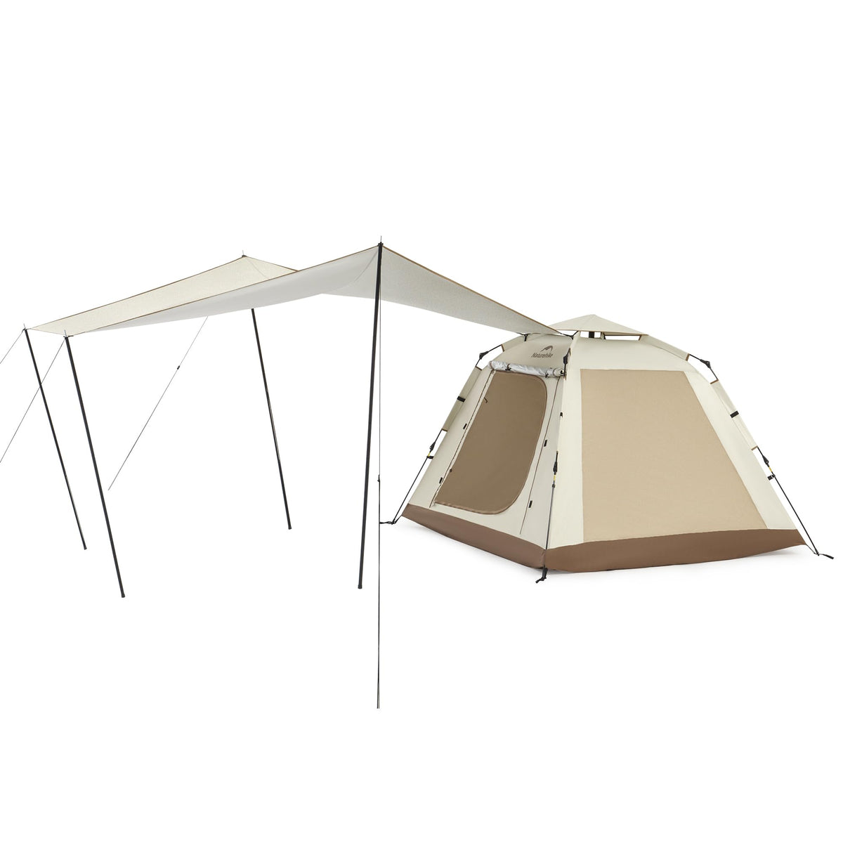 Naturehike Ango Picnic 3 Person Tent Instant Pop up Tents for Camping 3 Person Camping Tent with Awning & Awning Poles