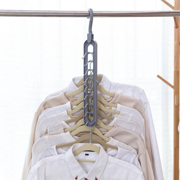 Multi-Functional Nine-Hole Clothes Hanger for Storage