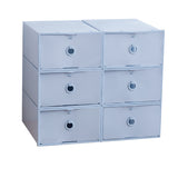 6-Pack Thick Transparent Drawer Shoe Storage Boxes