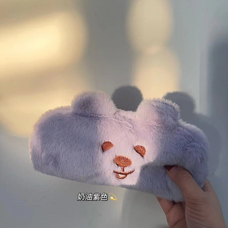 Kawaii Plush Bear Travel Cosmetic Bag for Women