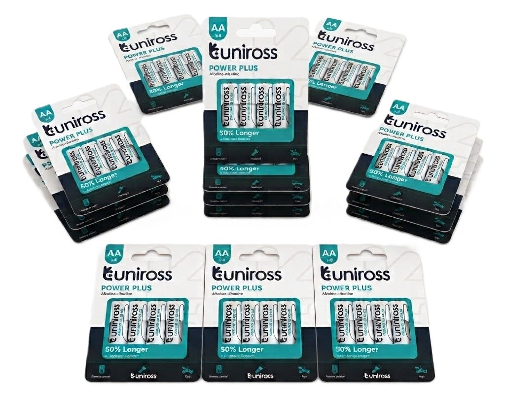 Uniross Alkaline AA Power Plus Batteries 4 Pcs (Bundle of 15 packs)