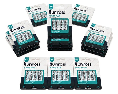 Uniross Alkaline AA Power Plus Batteries 4 Pcs (Bundle of 15 packs)