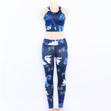 Women's Floral Print Yoga Set - Bra & Leggings Outfit