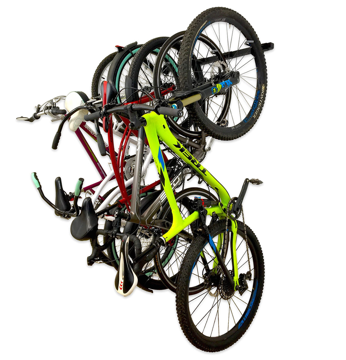 StoreYourBoard Bike Storage Rack Holds 5 Bicycles Home and Garage Organizer Adjustable Wall Hanger Mount