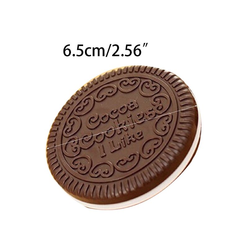 Chocolate Sandwich Biscuit Portable Folding Makeup Mirror