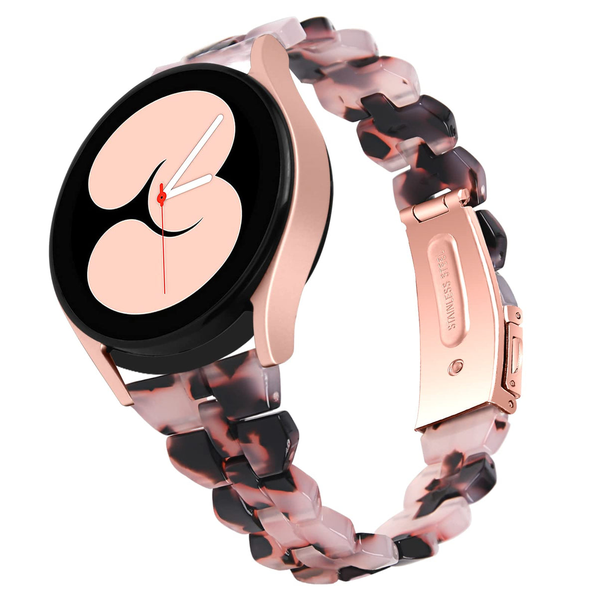 Chofit Slim Resin Band Compatible with Garmin Venu 2Plus/Venu Sq/Venu Dressy Fashion Lightweight Strap Replacement with metal buckle for Vivoactive 3/Approach S40//Forerunner 245 645 (Tortoise)