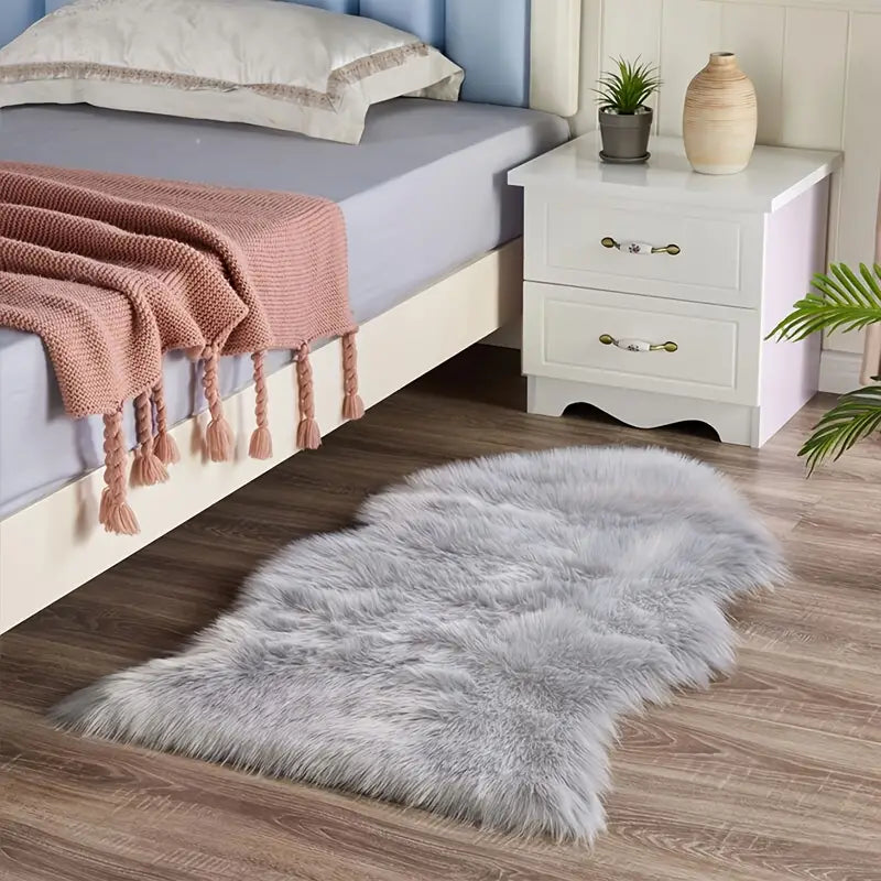 Stylish Geometric Faux Fur Rug for Home Decor (2 Sizes)