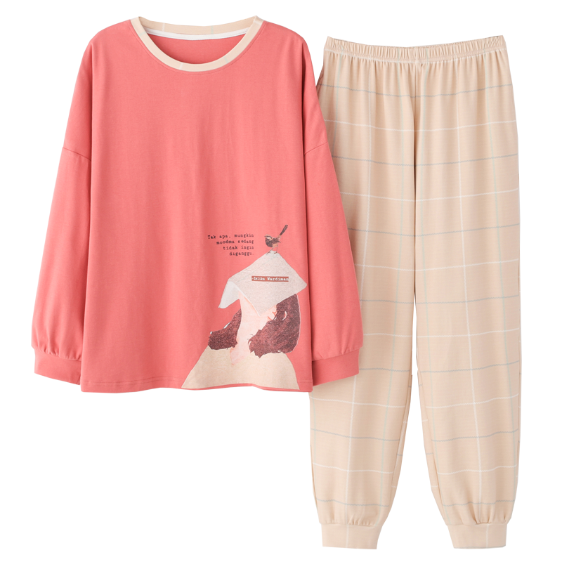 Cute Winter Cartoon Print Women's Pajama Set