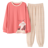 Cute Winter Cartoon Print Women's Pajama Set