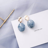 Trendy Blue Gray Geometric Earrings - Fashionable Accessory