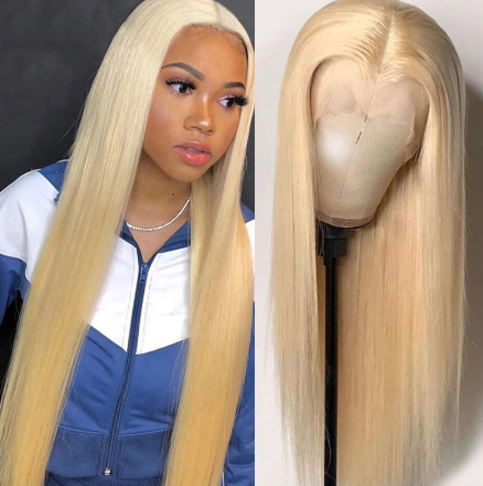 Blond Long Straight Hair Wig - Chemical Fiber