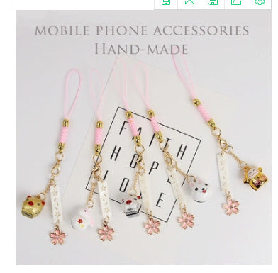 Handmade Japanese Rabbit Bell Phone Charm Accessory