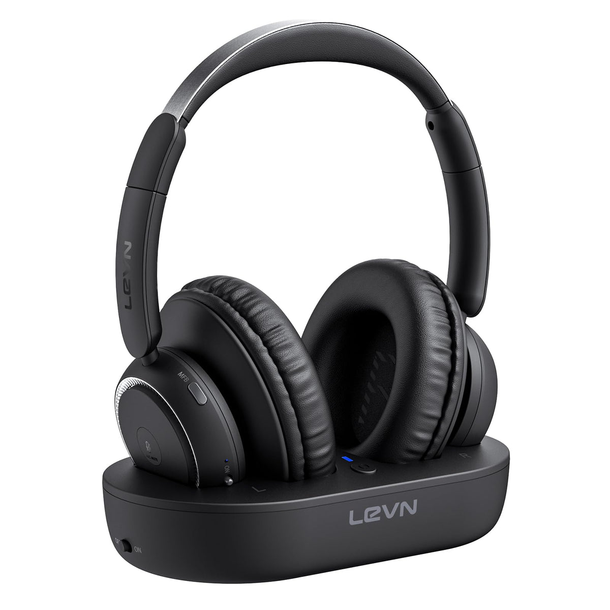 LEVN Wireless Headphones for TV Watching TV Headphones Wireless for Seniors with TV Transmitter Charging Base Hearing-impaired No Audio Delay Blutooth Headphones Plug and Play Gifts for Elderly