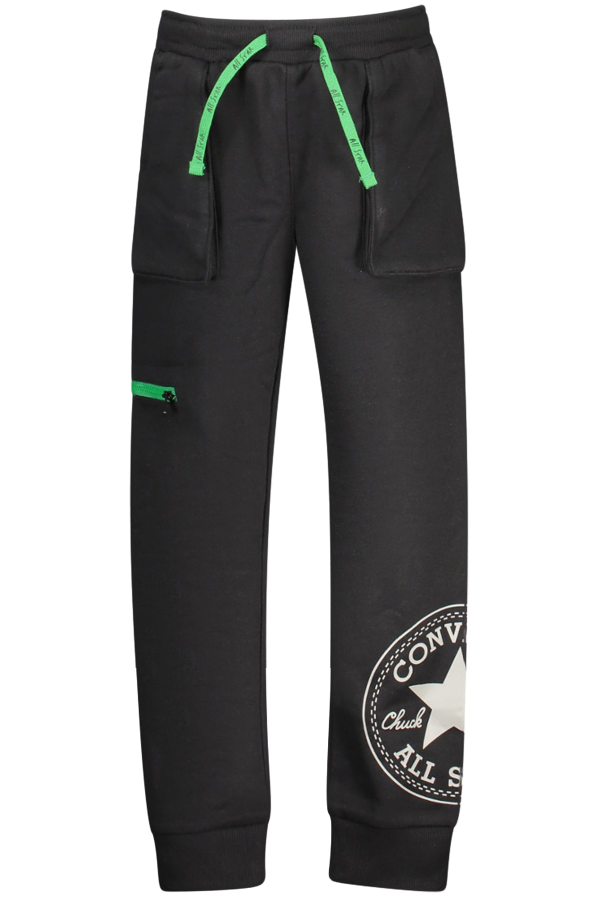 CONVERSE KIDS' BLACK LONG TRACKSUIT PANTS