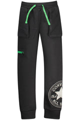 CONVERSE KIDS' BLACK LONG TRACKSUIT PANTS