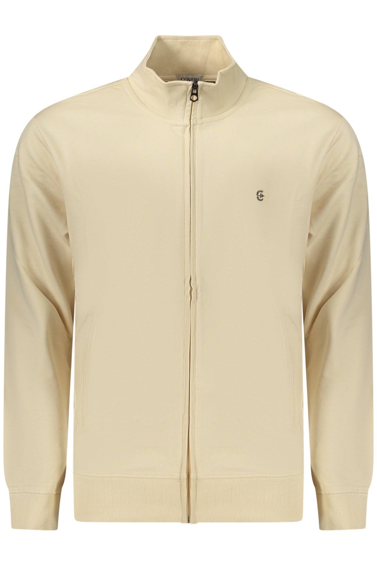 COVERI MOVING MEN'S BEIGE ZIP-UP SWEATSHIRT