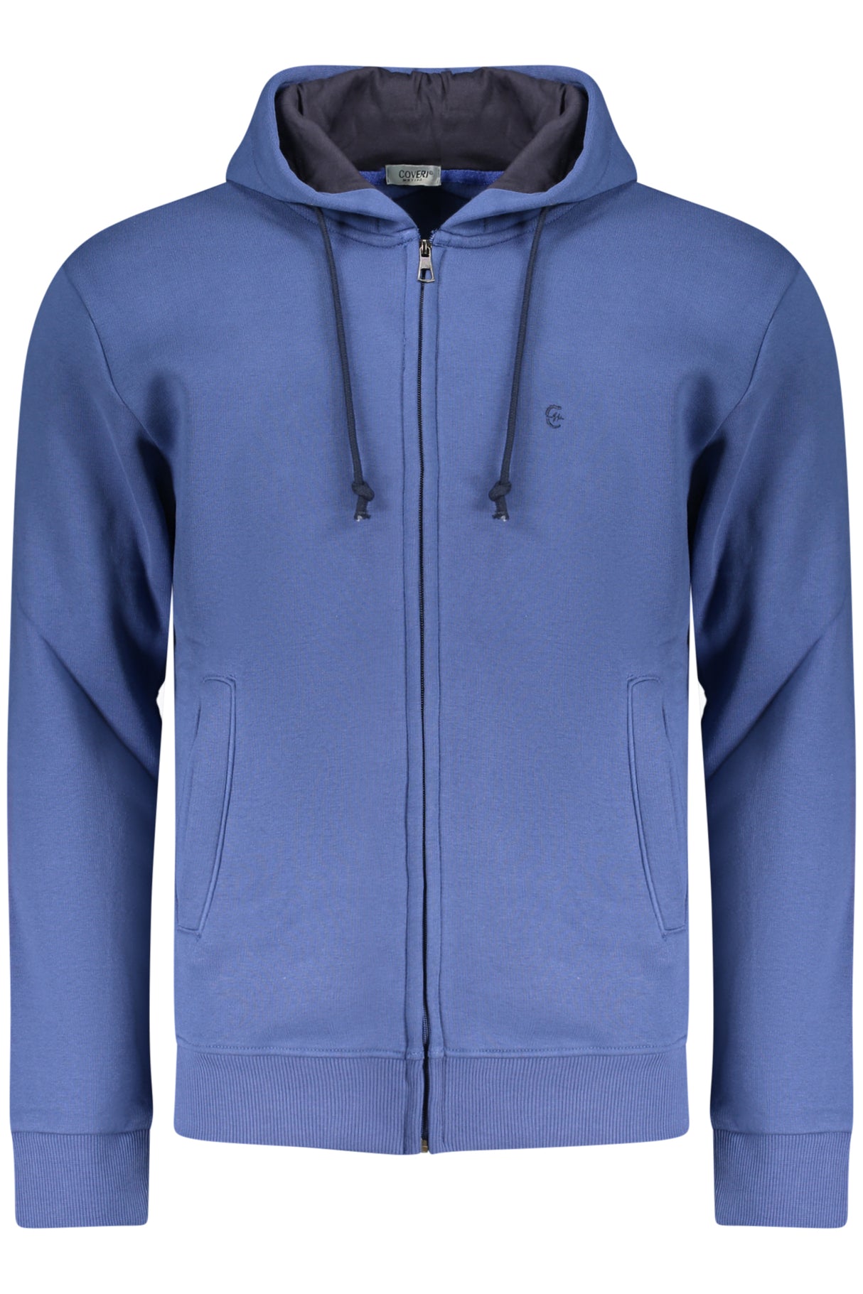 COVERI MOVING MEN'S BLUE ZIP-UP SWEATSHIRT